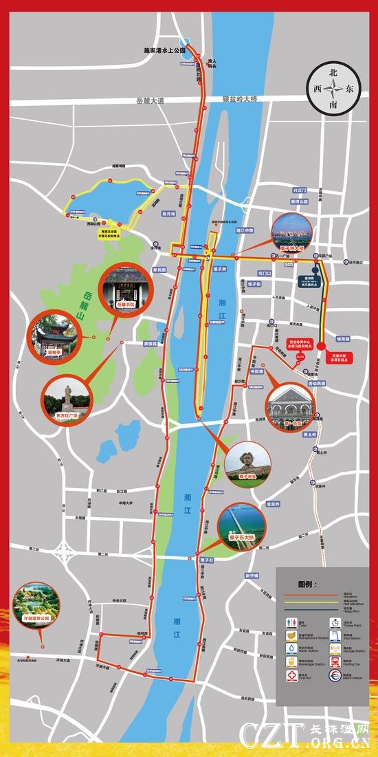 2018年长沙国际马拉松赛事路线图。（详情请点击大图）